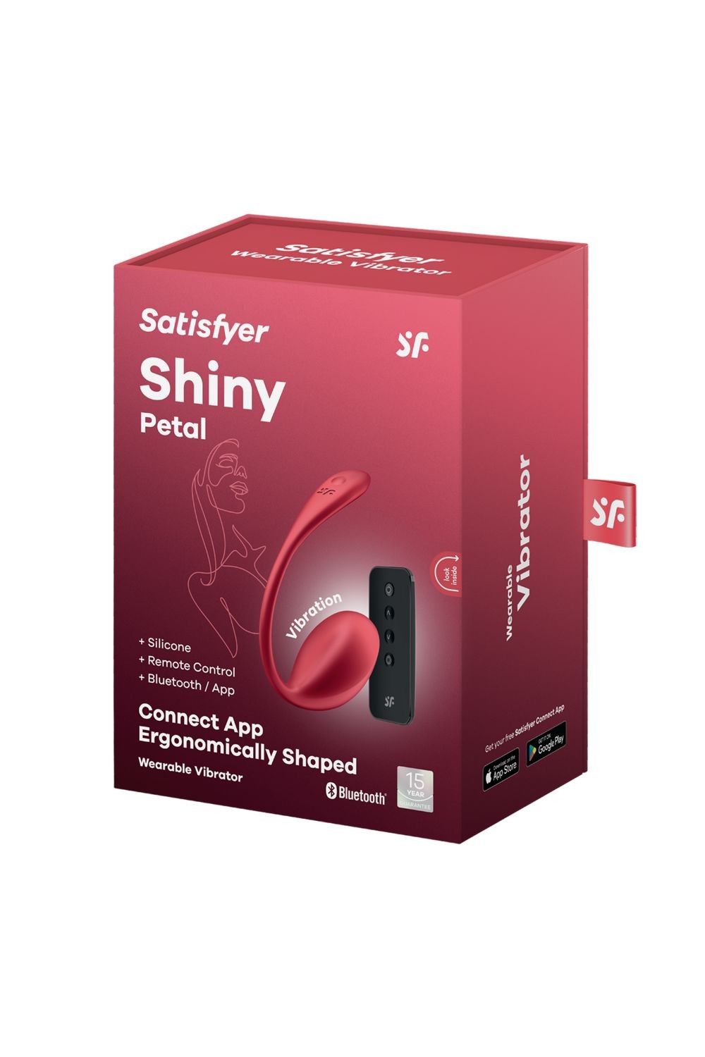 Oeuf vibrant télécommandé et connecté rouge Shiny Petal Satisfyer