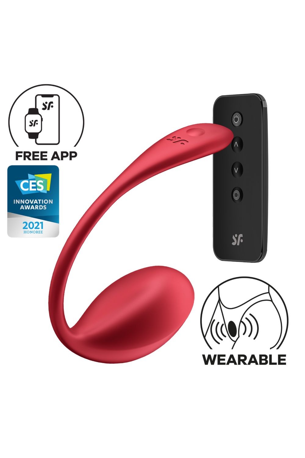 Oeuf vibrant télécommandé et connecté rouge Shiny Petal Satisfyer